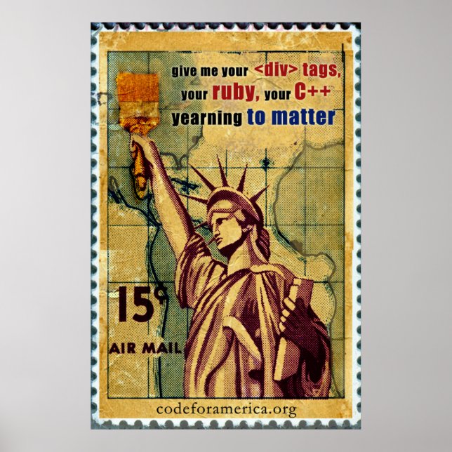 Poster Statue de la Liberté/Code (Devant)