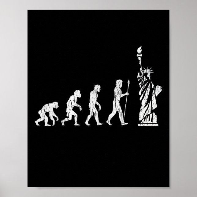Poster Statue De La Liberté De L'Évolution Humaine Résist (Devant)
