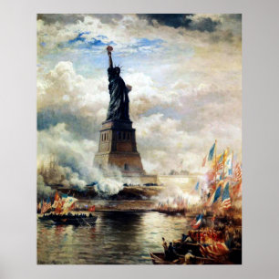 Poster Statue de la Liberté dévoilée par Edward Moran