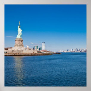 Poster Statue de la liberté, du fleuve Hudson et de