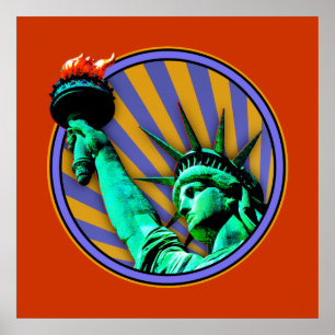 Poster Statue de la Liberté Emblem Design