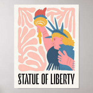 Poster Statue de la Liberté New York Voyage abstrait flor