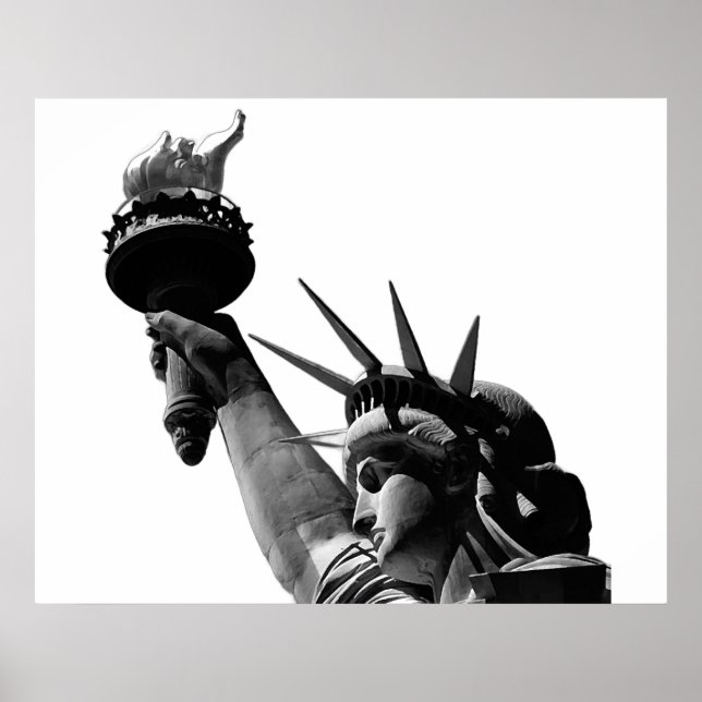 Poster Statue de la Liberté Noir & Blanc (Devant)