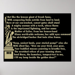 Poster Statue de la Liberté - Nouveau Colosse Poème Patri