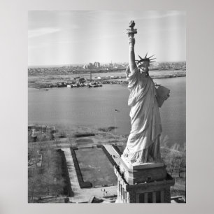 Poster Statue de la Liberté Photographie noir et blanc