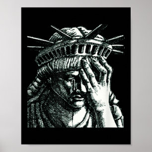 Poster Statue De La Liberté Pleurant Anti Trump Résistez