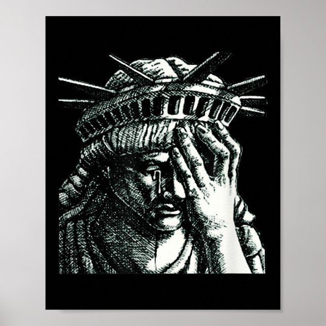 Poster Statue De La Liberté Pleurant Anti Trump Résistez  (Devant)