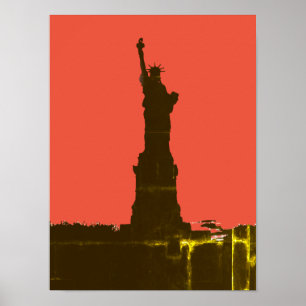 Poster Statue de la Liberté Silhouette Pop Art