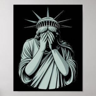 Poster Statue de la Liberté Triste Amérique