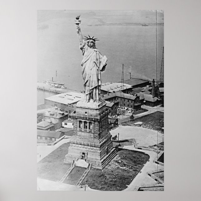 Poster Statue de la Liberté Vue aérienne 1920 (Devant)