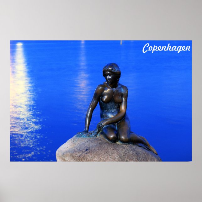 Poster Statue de la petite sirène, Copenhague, Danemark (Devant)