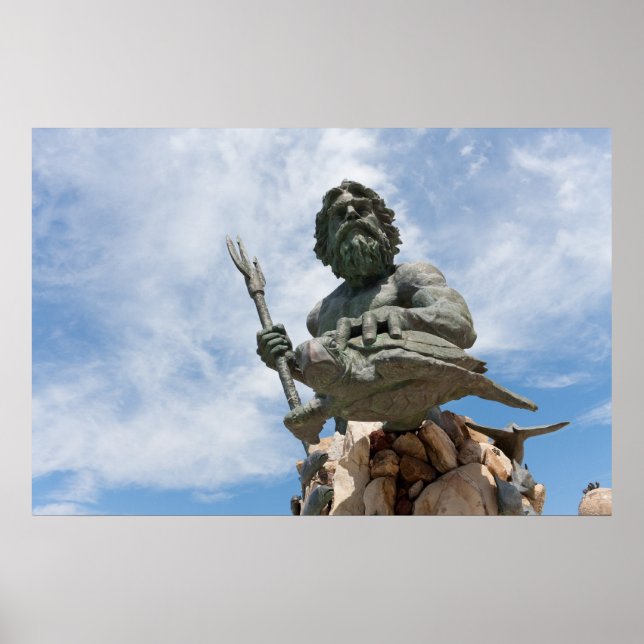 Poster Statue de la plage du roi Neptune Virginia (Devant)