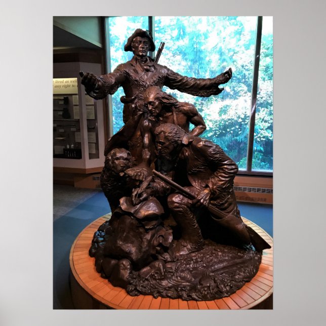 Poster Statue de Lewis & Clark, Fort Clatsop, Oregon (Devant)