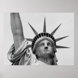 POSTER STATUE DE LIBERTÉ, NEW YORK - NOIR & BLANC