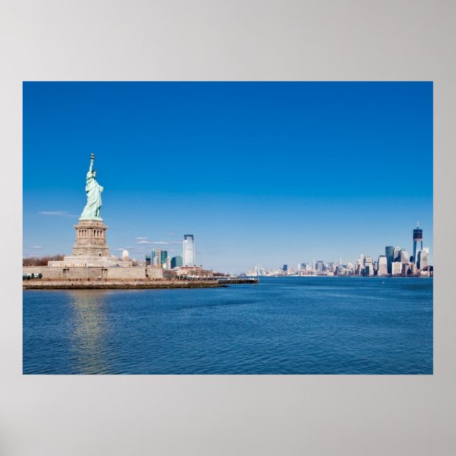 Poster Statue de Liberty, Hudson River et Manhattan (Devant)