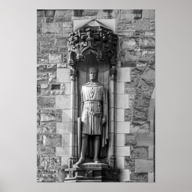 Poster Statue de Robert le Bruce au château d'Édimbourg (Devant)