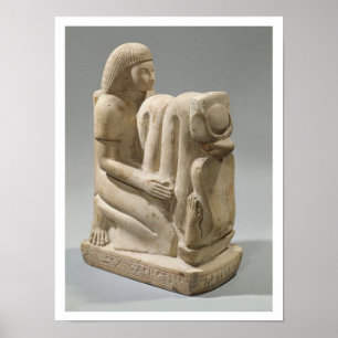 Poster Statue de Setau presenting the cobra goddess Nekhb