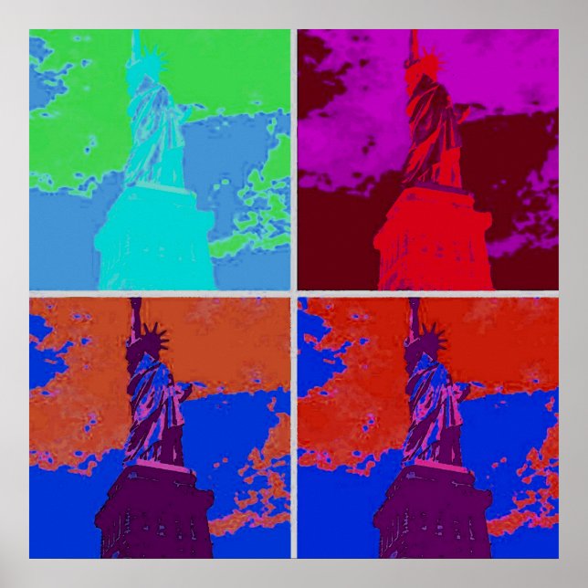 Poster Statue de style pop art de la liberté (Devant)