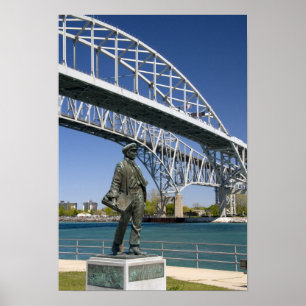 Poster Statue de Thomas Edison de l'artiste local Mino