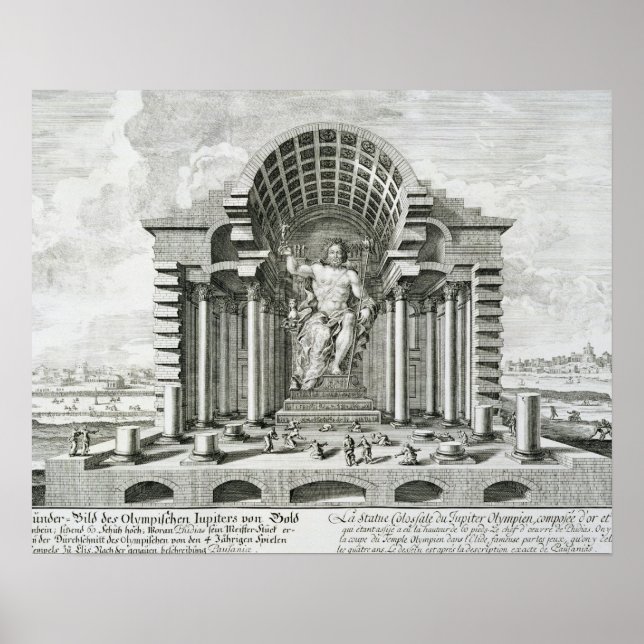 Poster Statue de Zeus Olympien, fait par Phidias en or a (Devant)