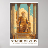 Statue de Zeus Sept Merveilles du Monde Vintage