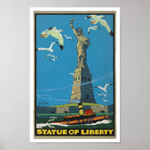Poster statue des années 1920 de la liberté vintage