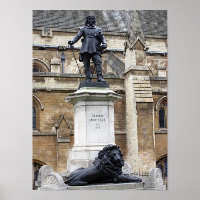 Poster Statue d'Oliver Cromwell - Parlement - Westminster (Devant)