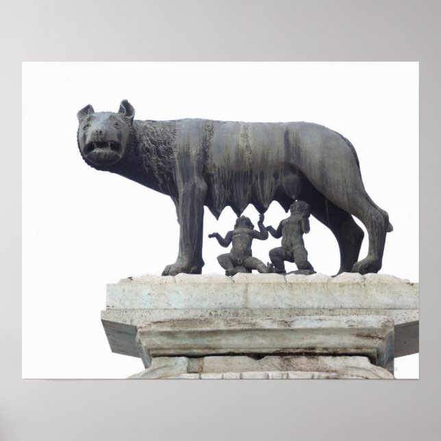Poster Statue du loup de capitoline (allaitement du loup  (Devant)