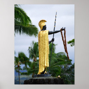Poster Statue du roi d'Hawaï Kamehameha, Vue latérale