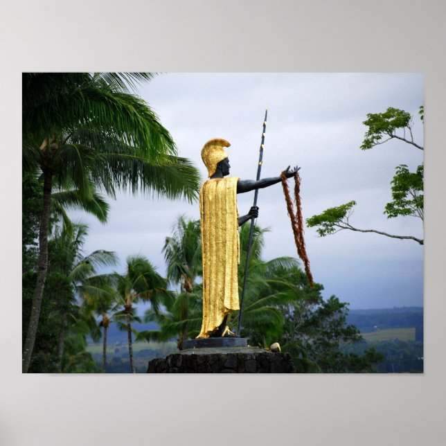 Poster Statue du roi d'Hawaï Kamehameha, Vue latérale (Devant)