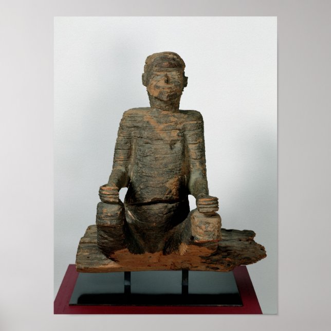Poster Statue d'un homme assis, Mbembe, Nigeria (Devant)