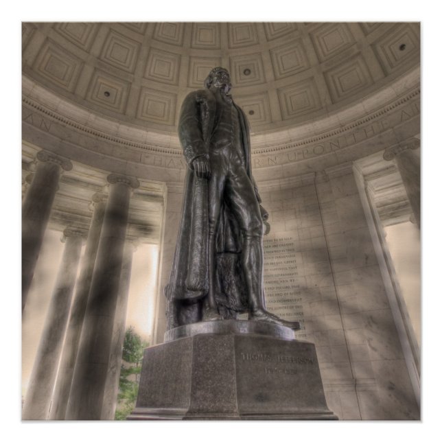 Poster Statue en bronze du mémorial Thomas Jefferson (Devant)