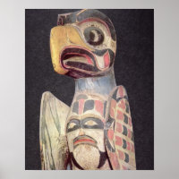Statue haïda 'Thunderbird' (bois peint)