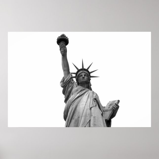 Poster Statue noire et blanche de la Liberté (Devant)
