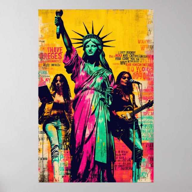 Poster Statue of Liberty Pop Art  (Devant)