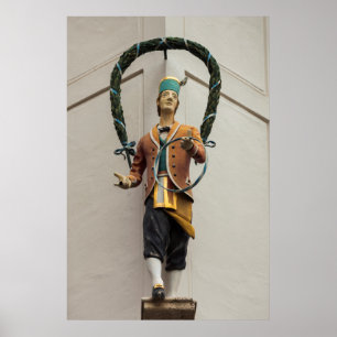 Poster Statue orne un bâtiment, Bavière