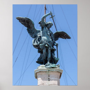 Poster Statue Saint-Michel - Château Saint-Ange, Rome