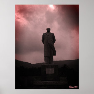 Poster Statue vintage de Mao Tse Tung de Changsha