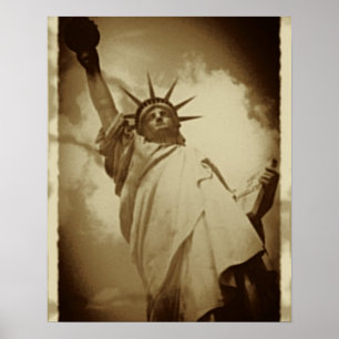 Poster Statue vintage rare d'image historique de liberté