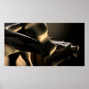 Poster Statues de Taureau et de marché à la baisse