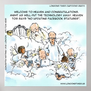 Poster Statut Facebook drôle de mise à jour au paradis Po