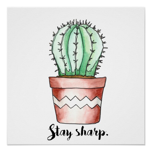 Poster Stay Sharp Cactus (Devant)