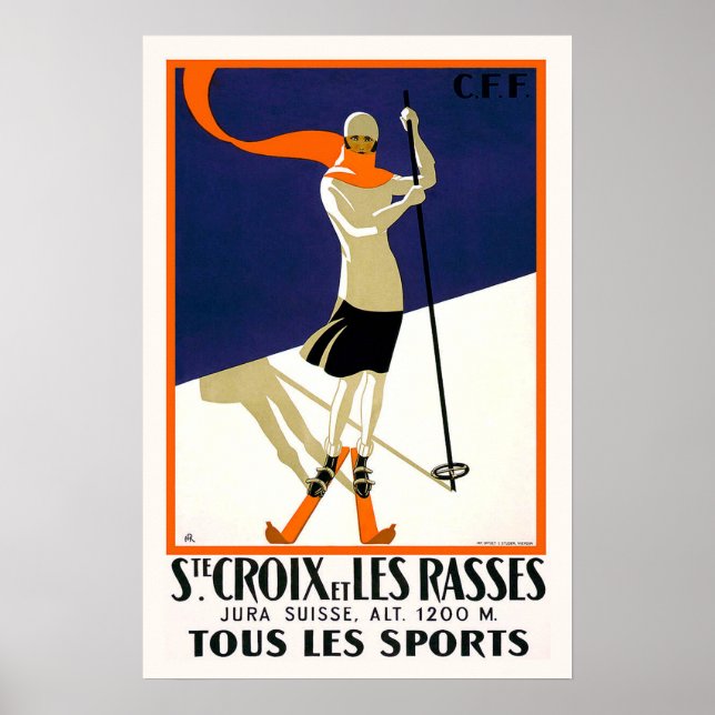 Poster Ste-Croix Suisse Ski (Devant)
