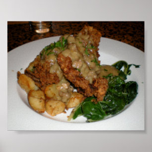 Poster Steak frits au poulet !