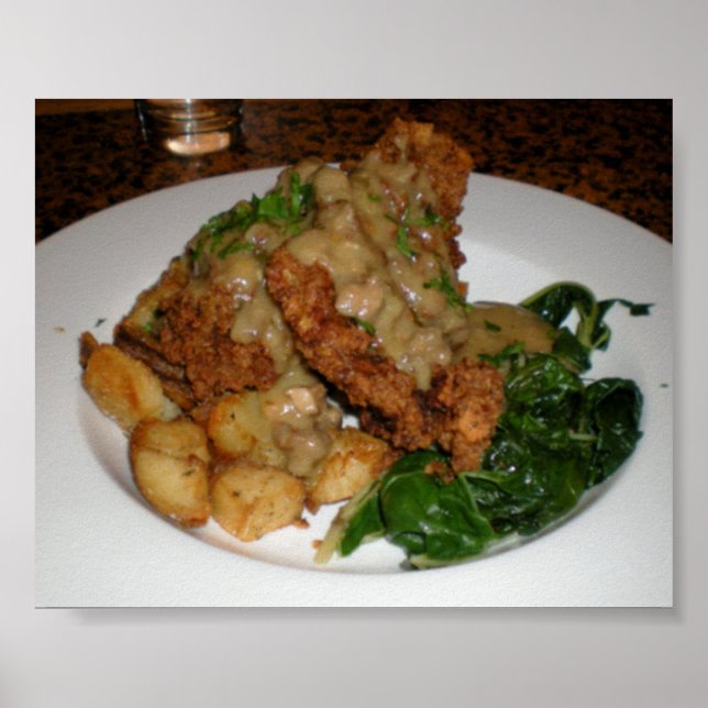 Poster Steak frits au poulet ! (Devant)