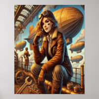 Poster Steampunk 11, La muse du mécanicien de navi