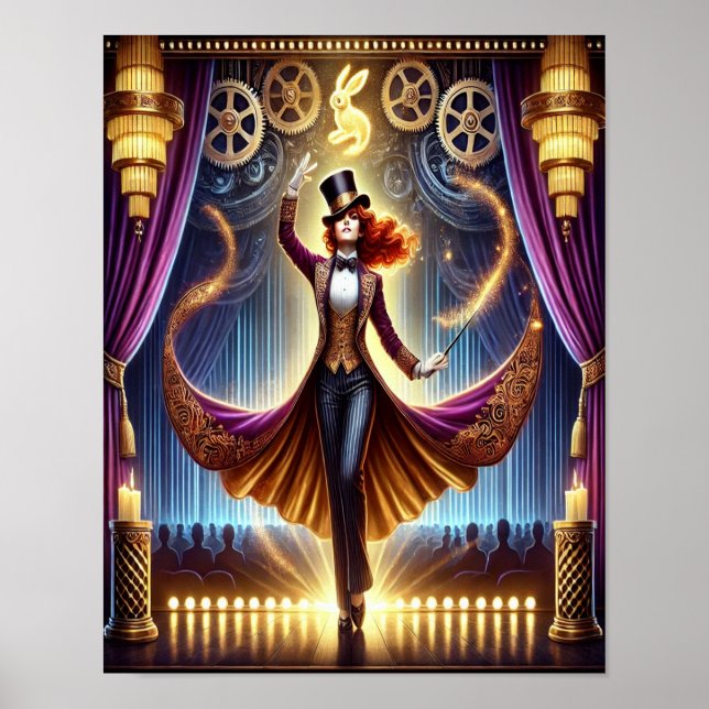Poster Steampunk 15, Le Magicien Neon-Flare (Devant)