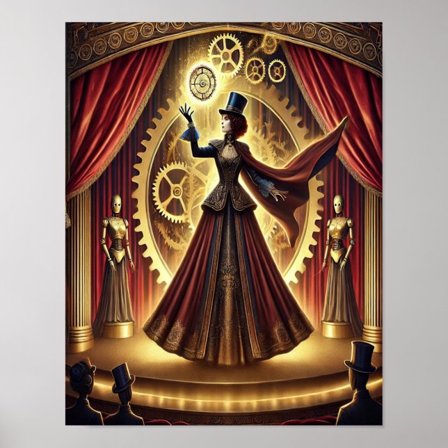 Poster Steampunk 17, L'Illusionniste Automaton (Devant)