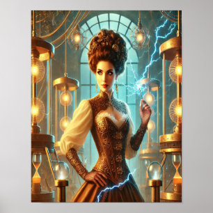 Poster Steampunk 25, La Maîtresse Tesla Coil