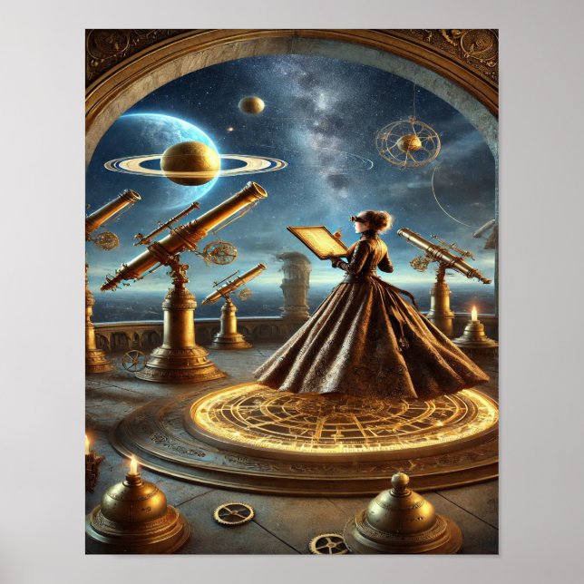 Poster Steampunk 27, L'Astronome Éther (Devant)